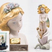 【世界限定200体】リヤドロ レジェンドコレクション「Life」妖精 フィギュリン 750刻金ブローチ 専用ケース 箱付属