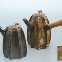 煎茶道具 銀刻 在銘 蝸牛摘蓋 急須 2点まとめて