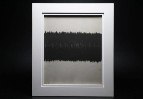 美術品 富岡惣一郎 冬阿寒川湯 白樺林 原画 サイン有 額装