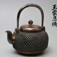 【純銀製】龍昇造 玉霰急須