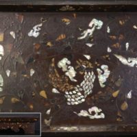 時代唐物 極上 螺鈿鼈甲装飾鳳凰図 香盆 共箱