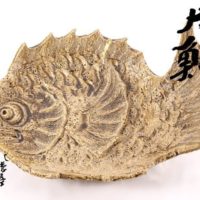 八塔亭二寧(村田陶苑)造 灰釉 大鯛