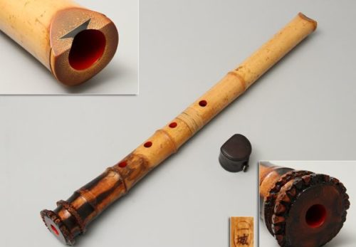 和楽器奏者特注品 ◆ 小林一城銘 琴古流 金線継 金線歌口 一尺七寸竹尺八