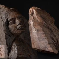 瀧口政満作　木彫「地吹雪」