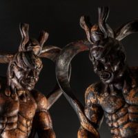 仏教美術 木彫 仁王像 一対