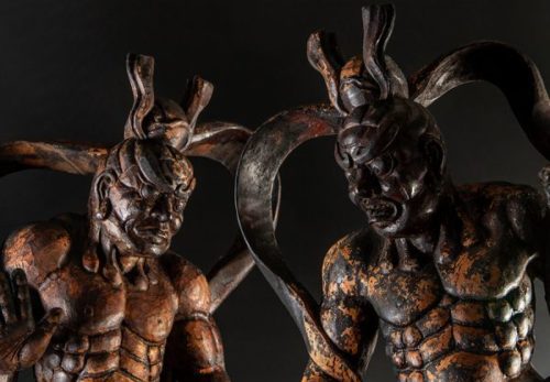 仏教美術 木彫 仁王像 一対