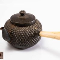 【純銀刻】梅摘蓋 霰文 急須