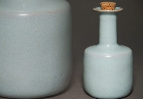 中国美術 青磁 栓付 徳利