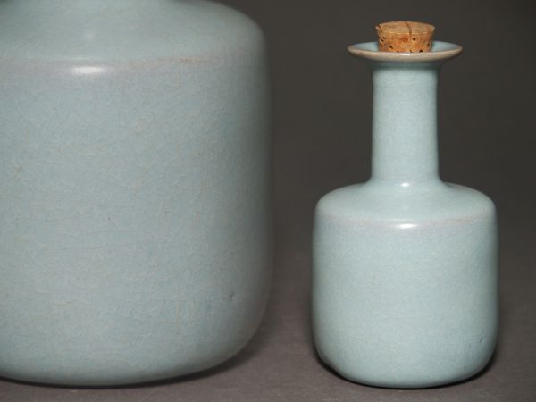 中国美術 青磁 栓付 徳利