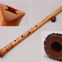 和楽器奏者特注品【素川欣也】作 琴古流 竹尺八 延管 内朱塗