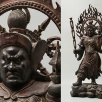 仏教美術 木彫 玉眼 四天王 多聞天