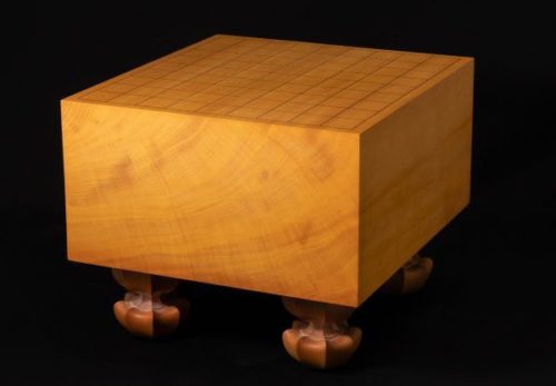 将棋道具 榧 柾目六寸脚付将棋盤 厚さ約18cm