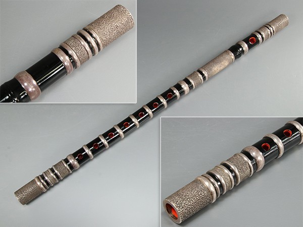 和楽器 銀金具 内朱塗 七穴 横笛