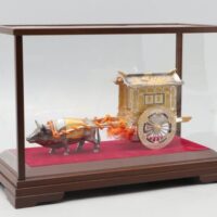 . 豪華 ◆ 金工美術【銀製】刻 牛曳御所車 ケース付属