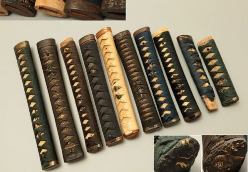 武具 柄前10点まとめて 白鮫肌 縁頭 目貫