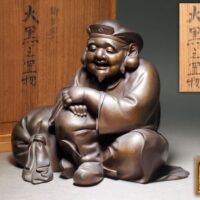 金工家 高橋凌雲作 鋳銅彫刻 大黒之置物 共箱