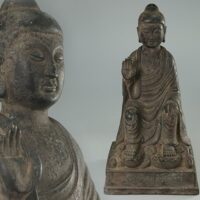 仏像美術 古銅製 釈迦如来座像