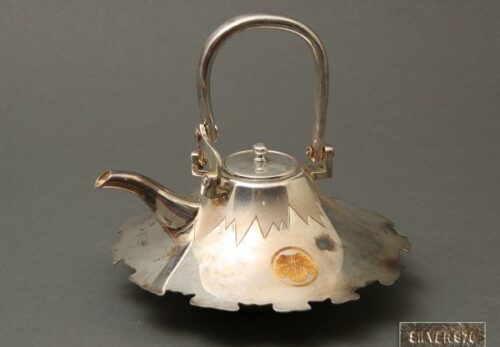 【SILVER970刻】銀製 丸に蔦紋 富士形 銚子 重量341.5g