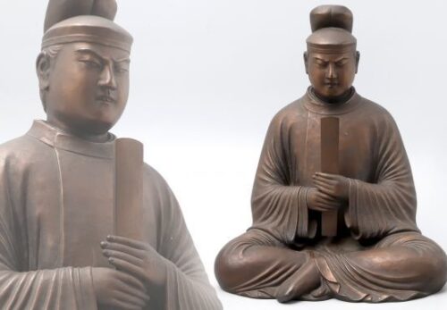 東洋彫刻美術 古銅 賢人像 高さ37cm