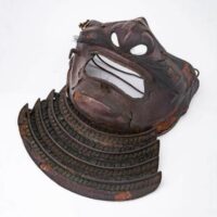 武具 鉄地 朱塗 面頬