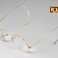 【K18刻】金具 金縁丸眼鏡