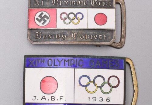 コレクター放出品 ◆ 1936年 ヘルシンキオリンピック 日本 ボクシング バックル 2点セット JABF