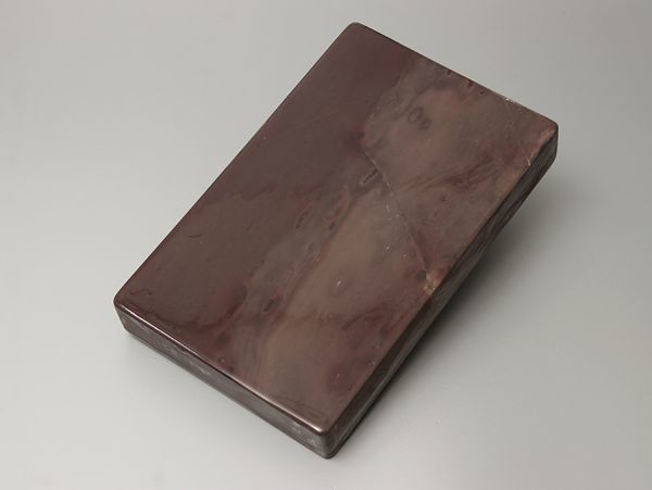 書道具 端渓 老坑 氷裂紋 金線 硯板 131×206×29mm 重量約2.1kg